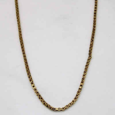 10k Yellow Gold Box Link Chain | 22