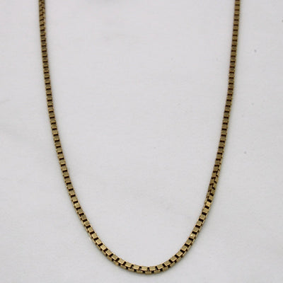 10k Yellow Gold Box Link Chain | 24