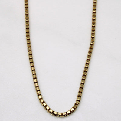 10k Yellow Gold Box Link Chain | 24