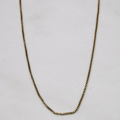 10k Yellow Gold Box Link Chain | 25