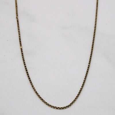 10k Yellow Gold Box Link Chain | 28