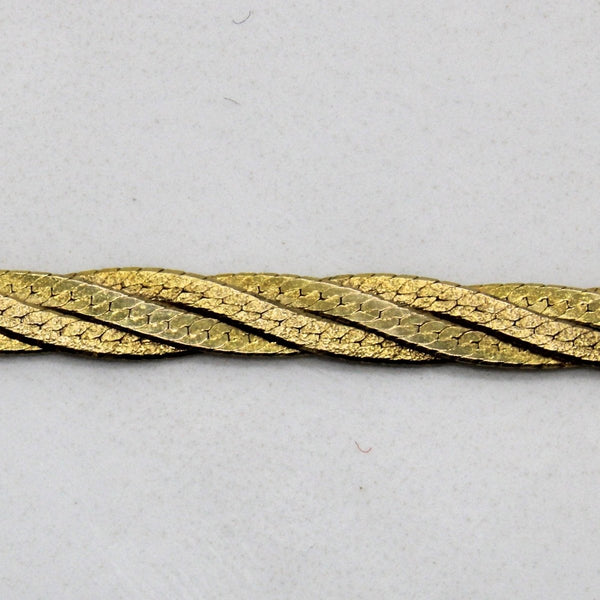 10k Yellow Gold Braided Herringbone Chain | 18