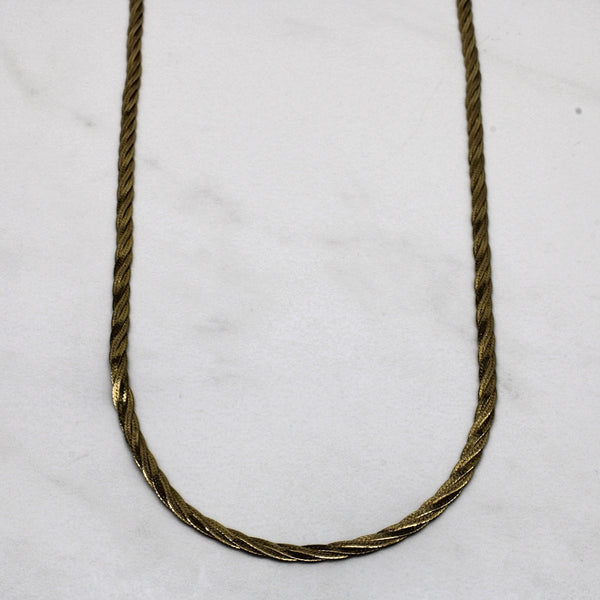 10k Yellow Gold Braided Herringbone Chain | 18