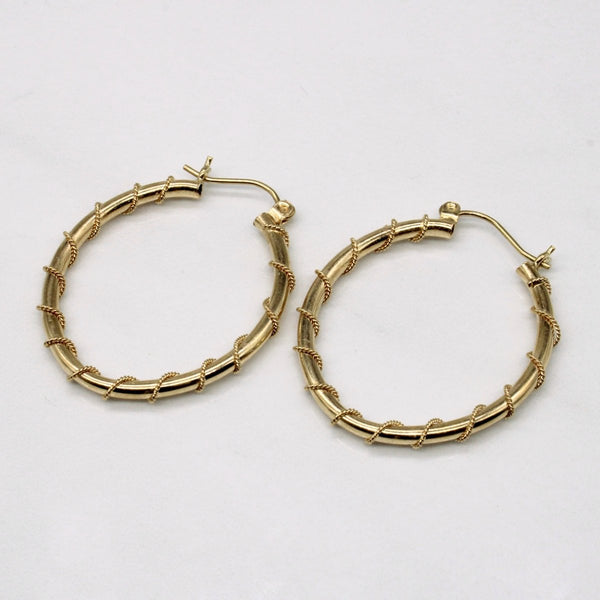 10k Yellow Gold Braided Hoop Earrings