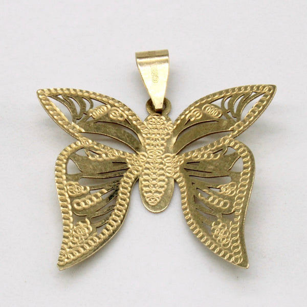 10k Yellow Gold Butterfly Pendant