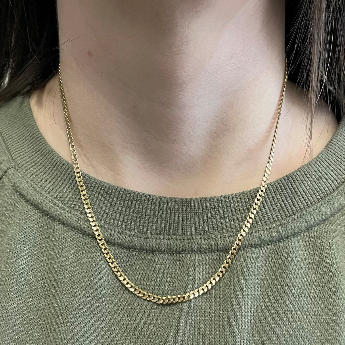 10k Yellow Gold Cable Link Chain | 18.5