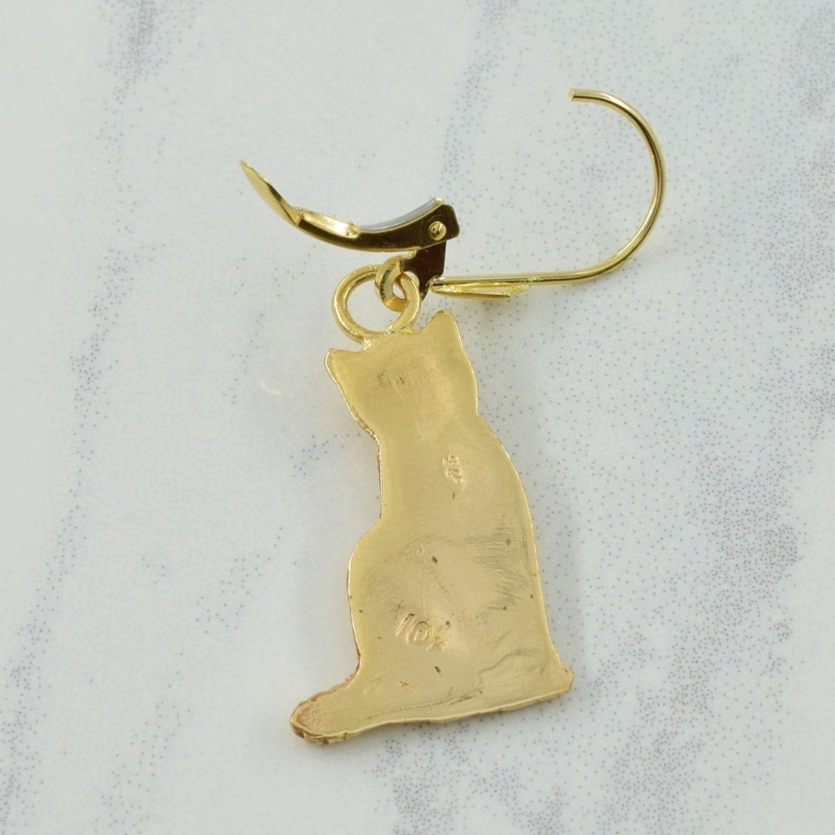 10k Yellow Gold Cat Earrings | - 100 Ways