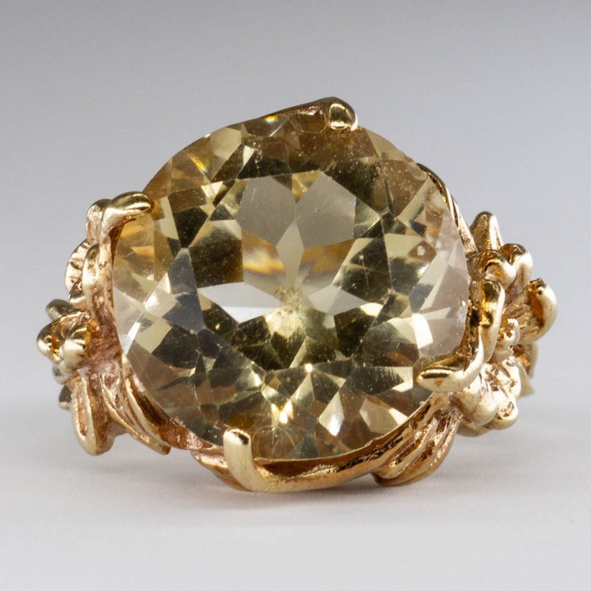 10k Yellow Gold Citrine Cocktail Ring | 10 ct| SZ 6 - 100 Ways