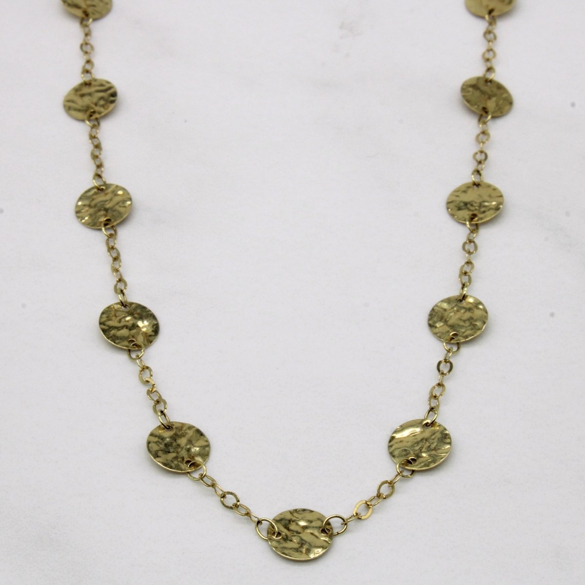 10k Yellow Gold Coin Link Necklace | 18