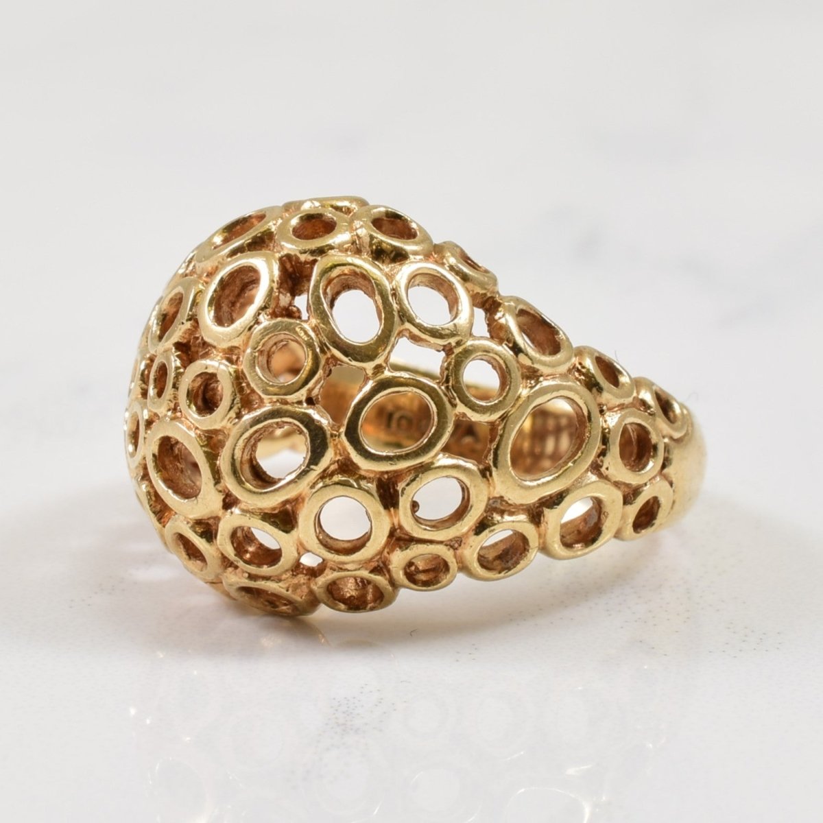 10k Yellow Gold Coral Dome Ring | SZ 5.75 | - 100 Ways