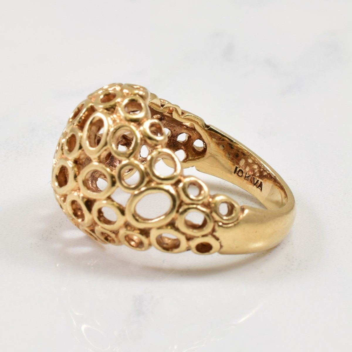 10k Yellow Gold Coral Dome Ring | SZ 5.75 | - 100 Ways