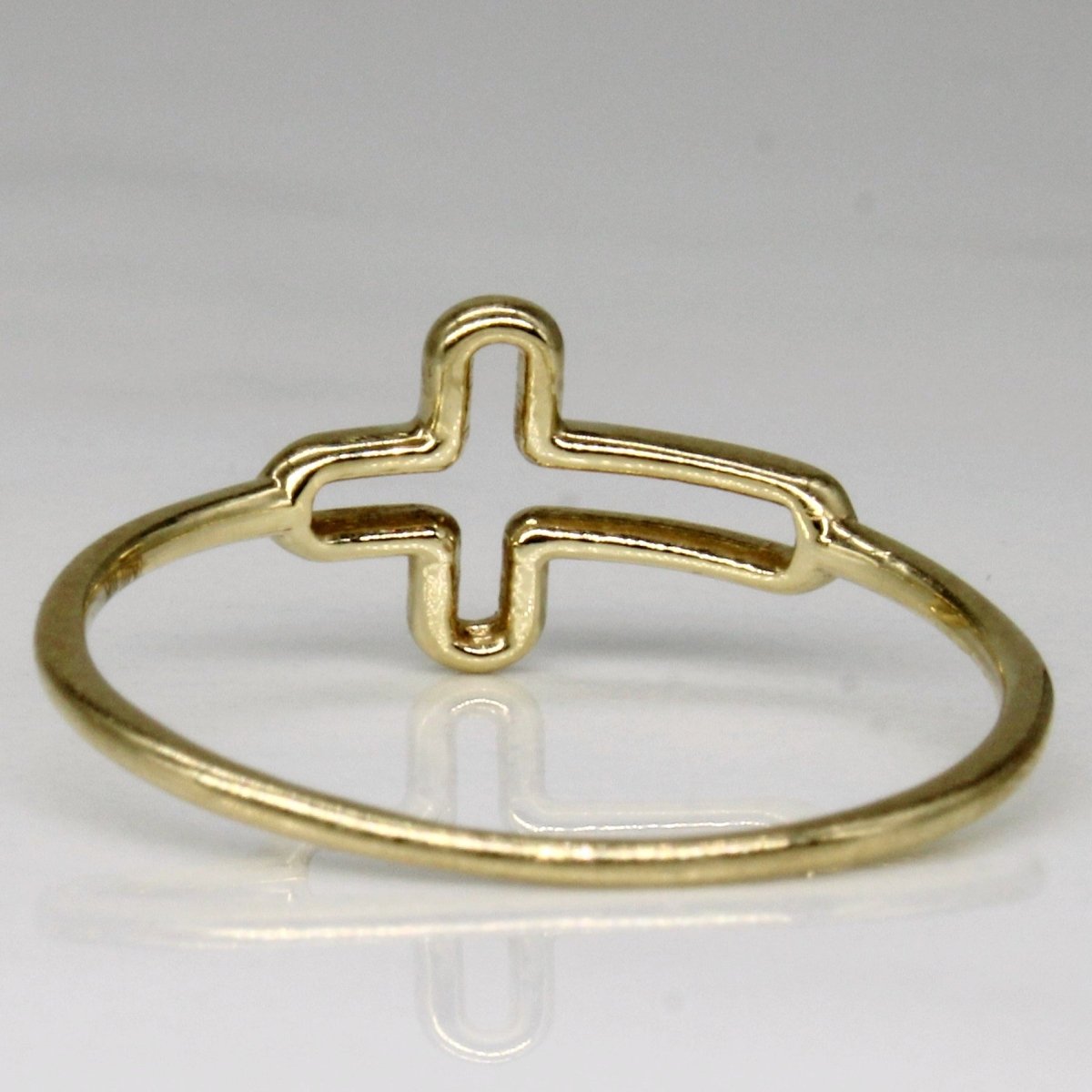 10k Yellow Gold Cross Ring | SZ 8 | - 100 Ways