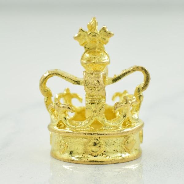 10k Yellow Gold Crown Charm |