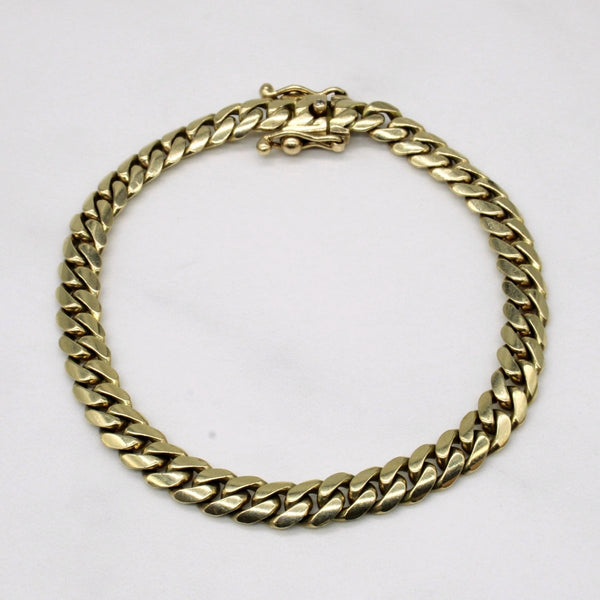 10k Yellow Gold Cuban Link Bracelet | 7.5