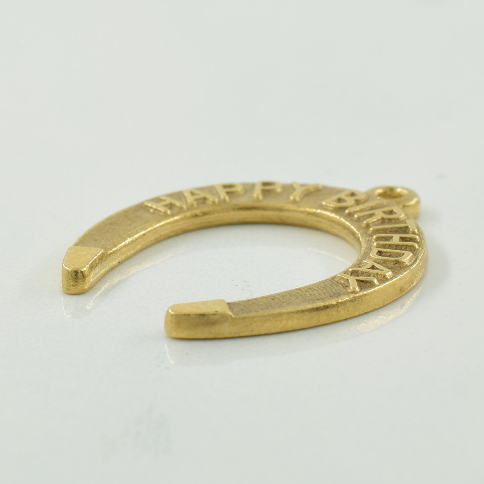 10k Yellow Gold 'Happy Birthday' Horseshoe Charm | - 100 Ways