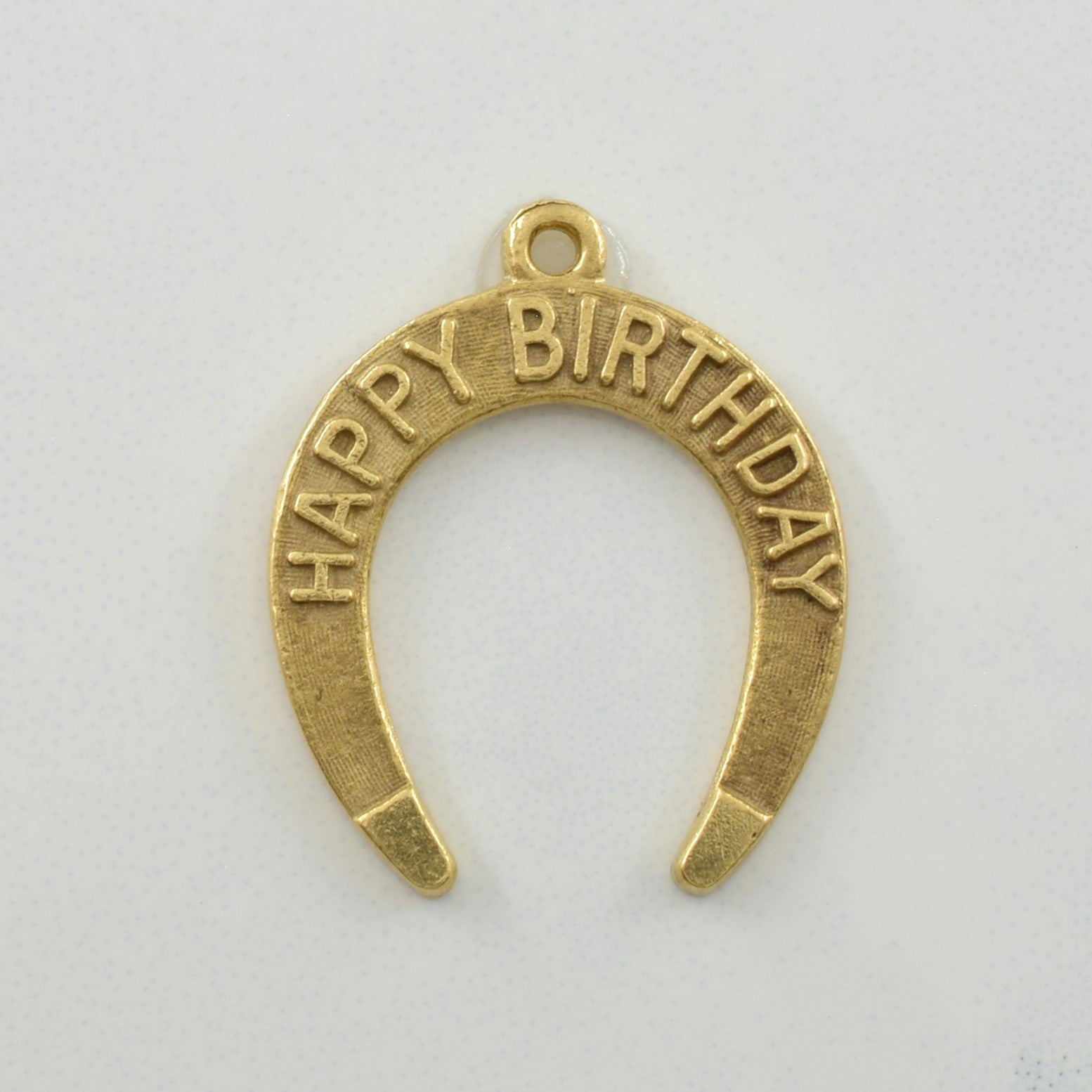 10k Yellow Gold 'Happy Birthday' Horseshoe Charm | - 100 Ways