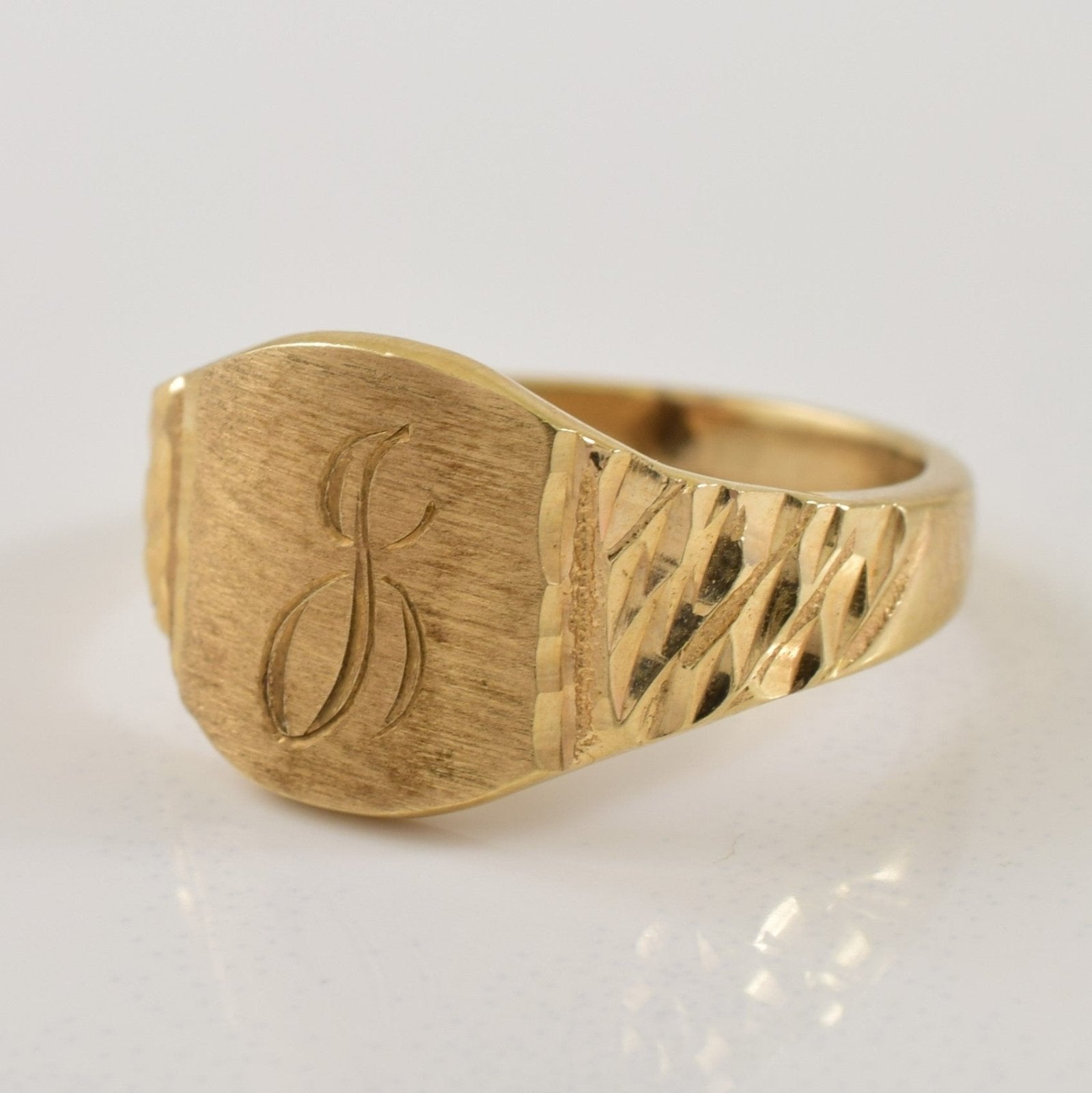 10k Yellow Gold 'J' Initialed Ring | SZ 2.75 | - 100 Ways