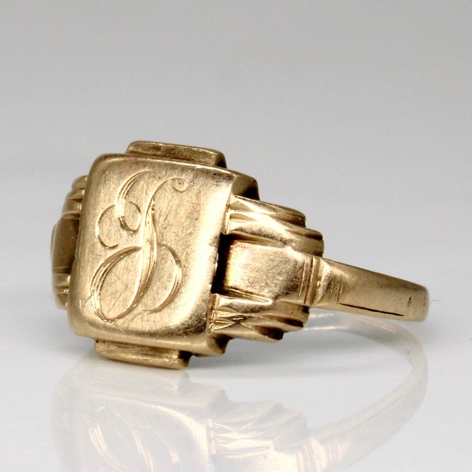 10k Yellow Gold 'L' Signet Ring | SZ 6 | - 100 Ways