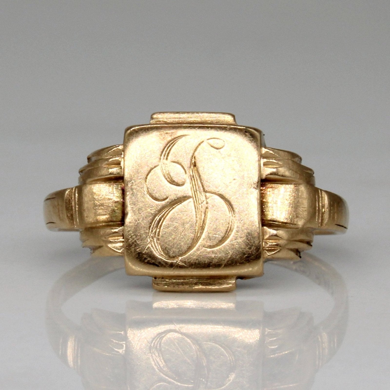 10k Yellow Gold 'L' Signet Ring | SZ 6 | - 100 Ways