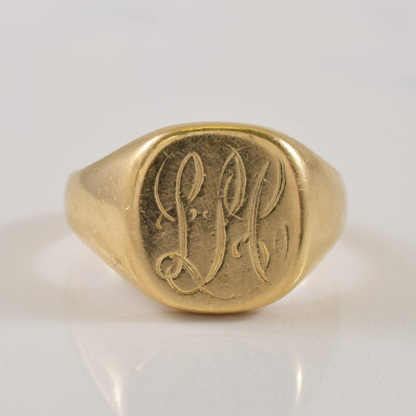 10k Yellow Gold 'LH' Initialed Ring | SZ 8 |