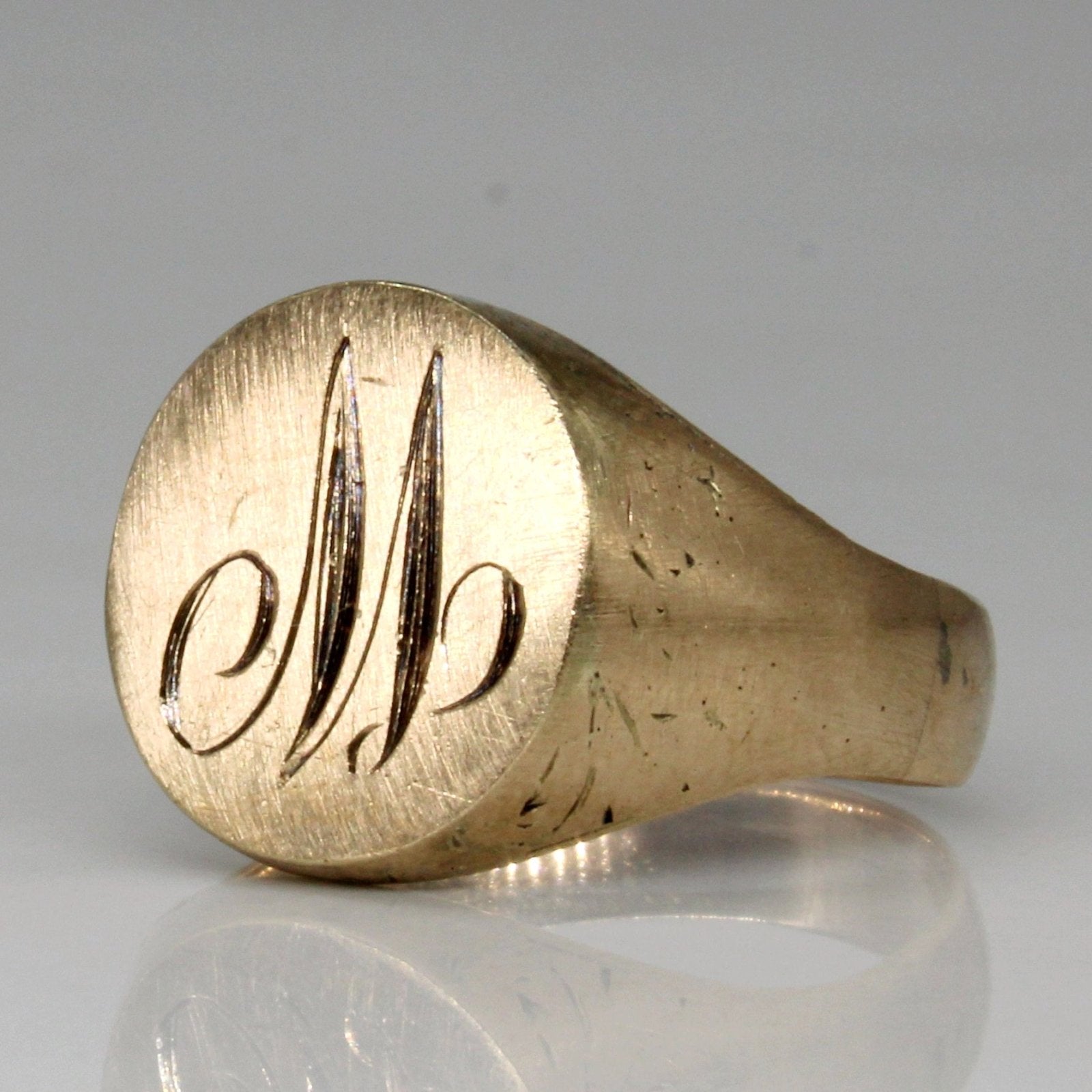 10k Yellow Gold 'M' Initial Ring | SZ 8 | - 100 Ways