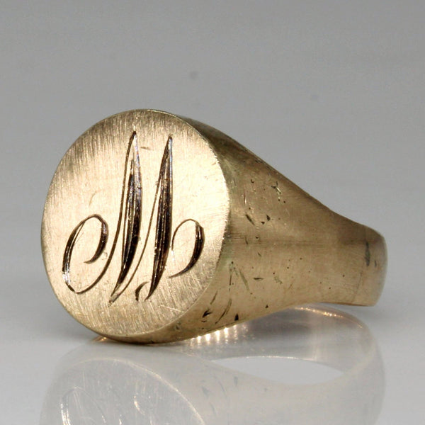 10k Yellow Gold 'M' Initial Ring | SZ 8 |