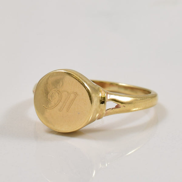 10k Yellow Gold 'M' Initialed Ring | SZ 5.25 |