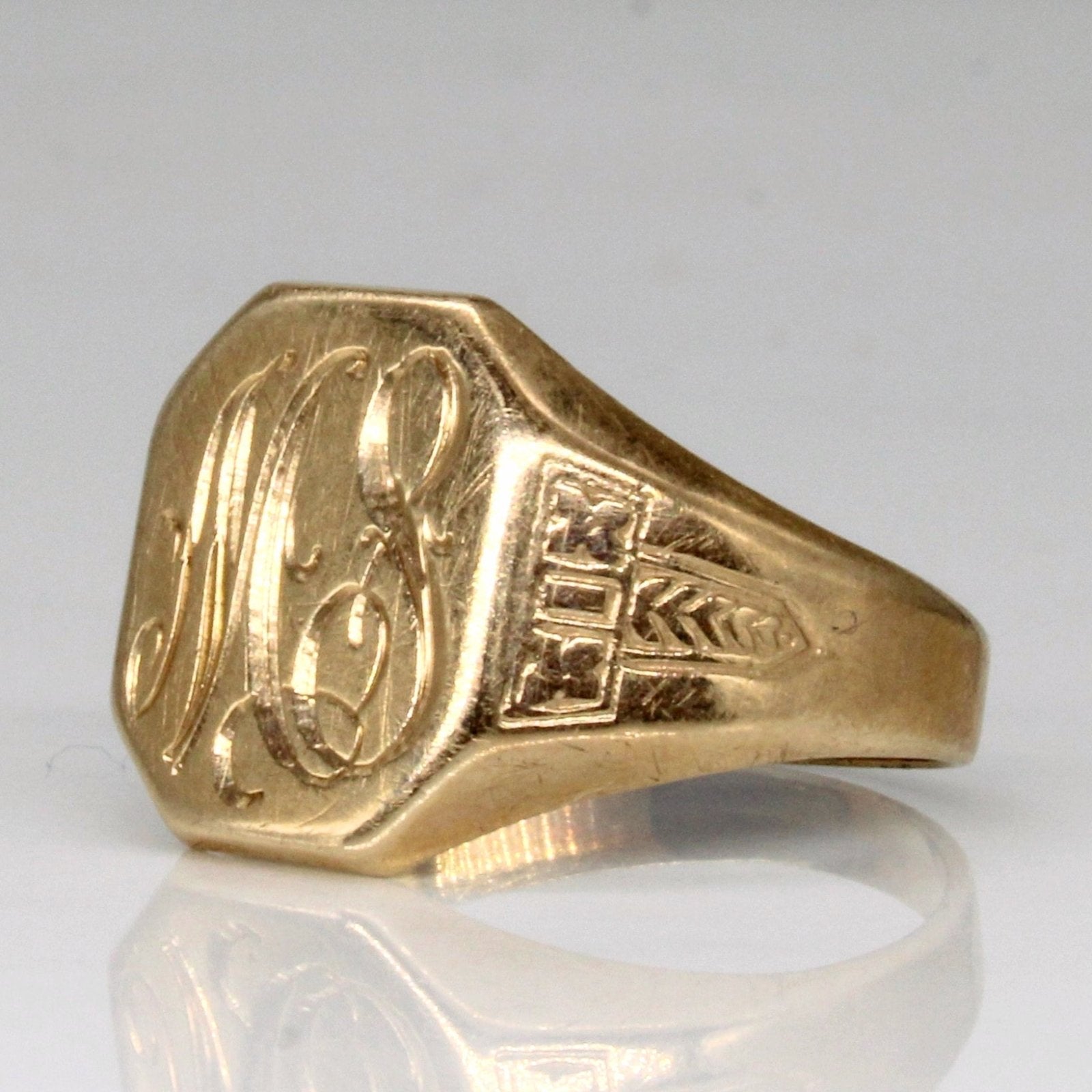 10k Yellow Gold 'M.S.' Initial Ring | SZ 9 | - 100 Ways