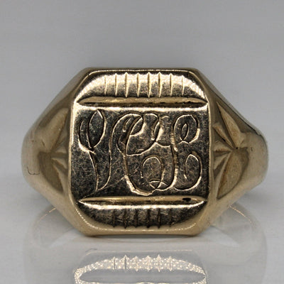 10k Yellow Gold 'V.C.L.' Initial Ring | SZ 11 |