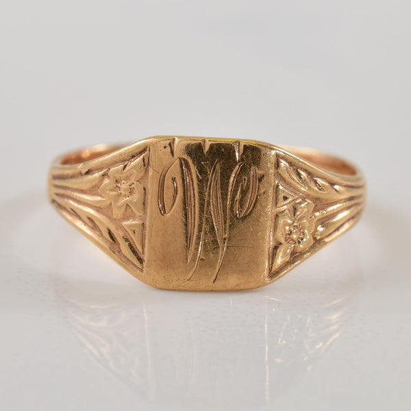 10k Yellow Gold 'W' Initialed Ring | SZ 5 |