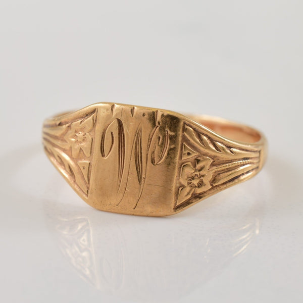 10k Yellow Gold 'W' Initialed Ring | SZ 5 |