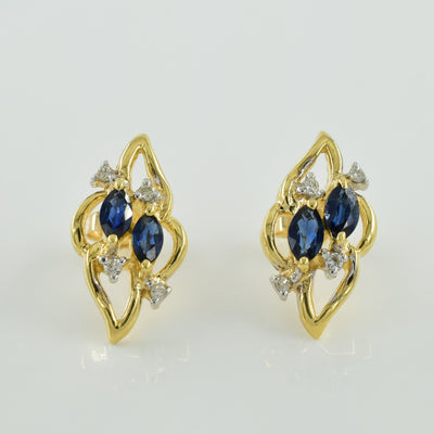 Sapphire & Diamond Earrings | 0.50ctw, 0.08ctw |