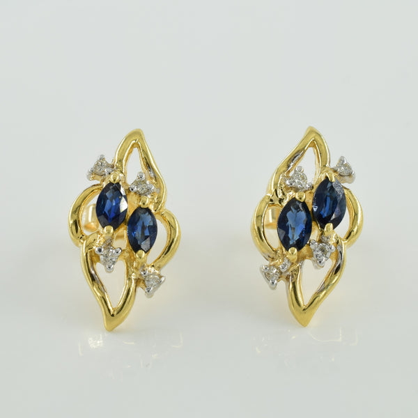 Sapphire & Diamond Earrings | 0.50ctw, 0.08ctw |