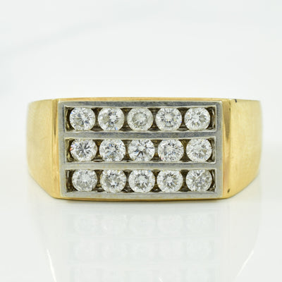Triple Row Diamond Ring | 0.82ctw | SZ 11.75 |