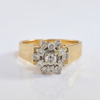 Diamond Cluster Cathedral Ring | 0.48ctw | SZ 6.5 |