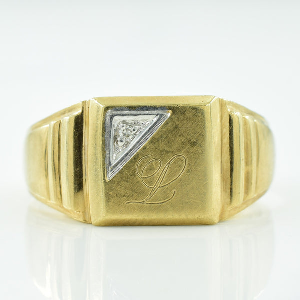 'L' Initial Diamond Ring | 0.01ct | SZ 8.75 |