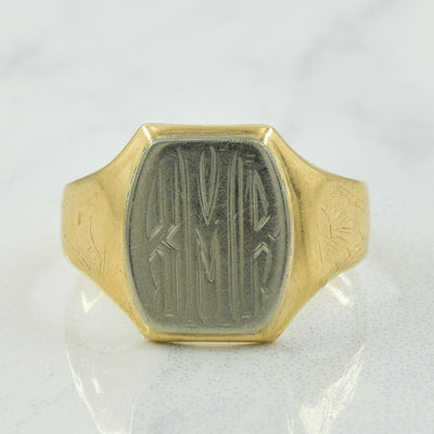 10k Two Tone Gold Signet Ring | SZ 8 |