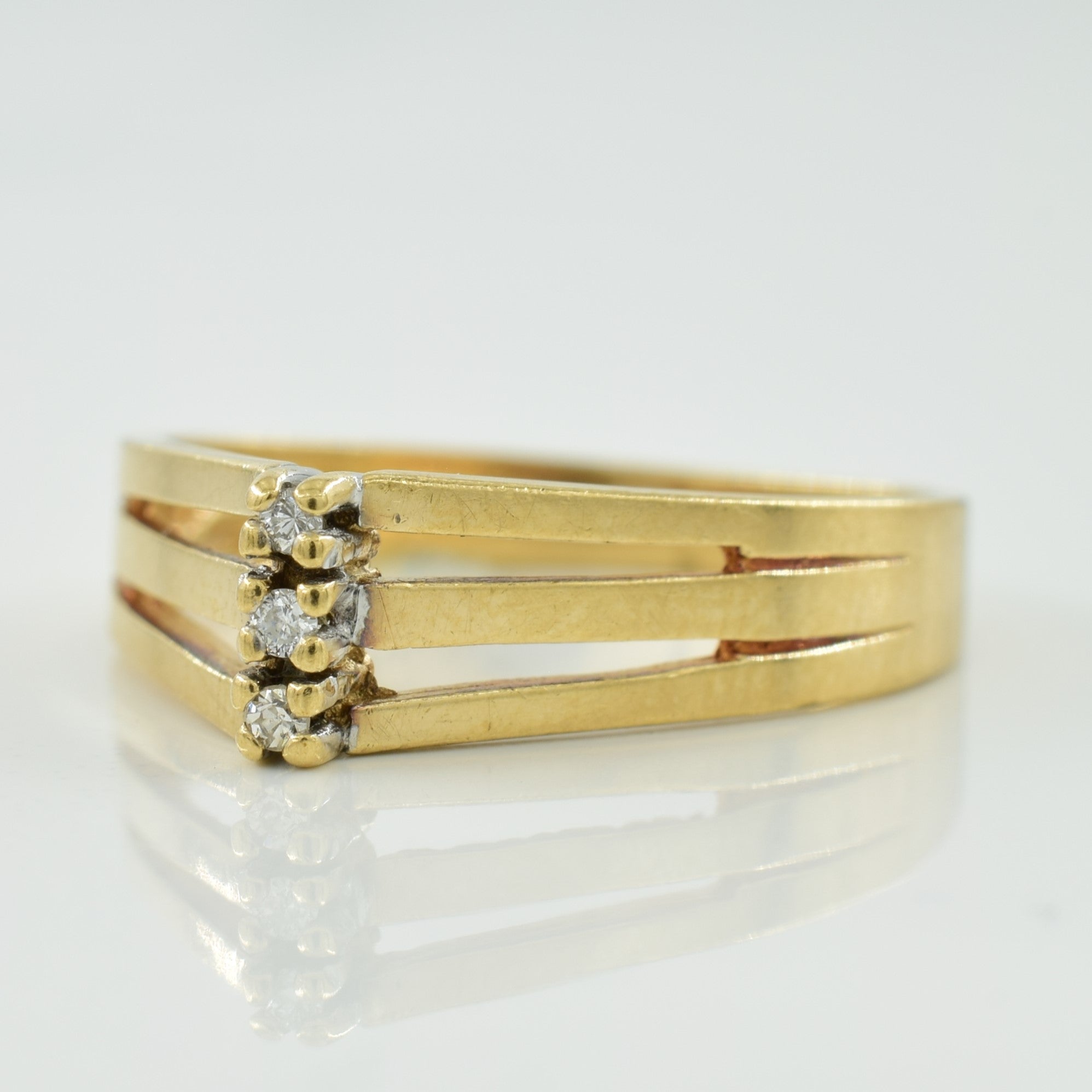 Three Stone Diamond Ring | 0.03ctw | SZ 6.25 |