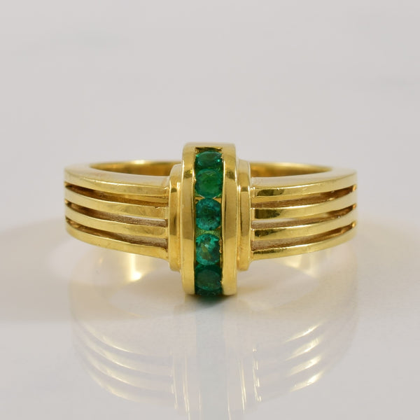 Vertical Channel Set Emerald Ring | 0.20ctw | SZ 6 |