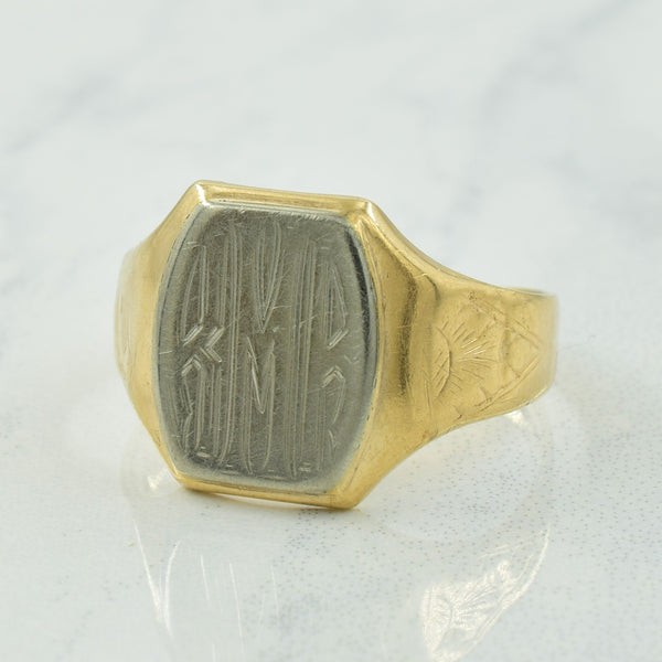 10k Two Tone Gold Signet Ring | SZ 8 |
