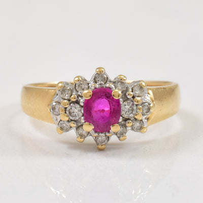 Ruby & Diamond Ring | 0.44ct, 0.16ctw | SZ 6.75 |