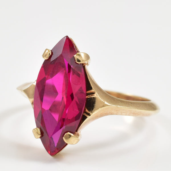 Synthetic Marquise Ruby Ring | 3.22ct | SZ 6.25 |
