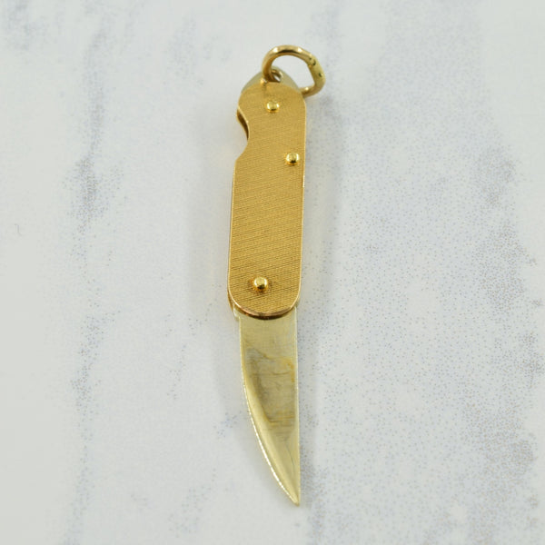 18k Two Tone Gold Switch Blade Charm |