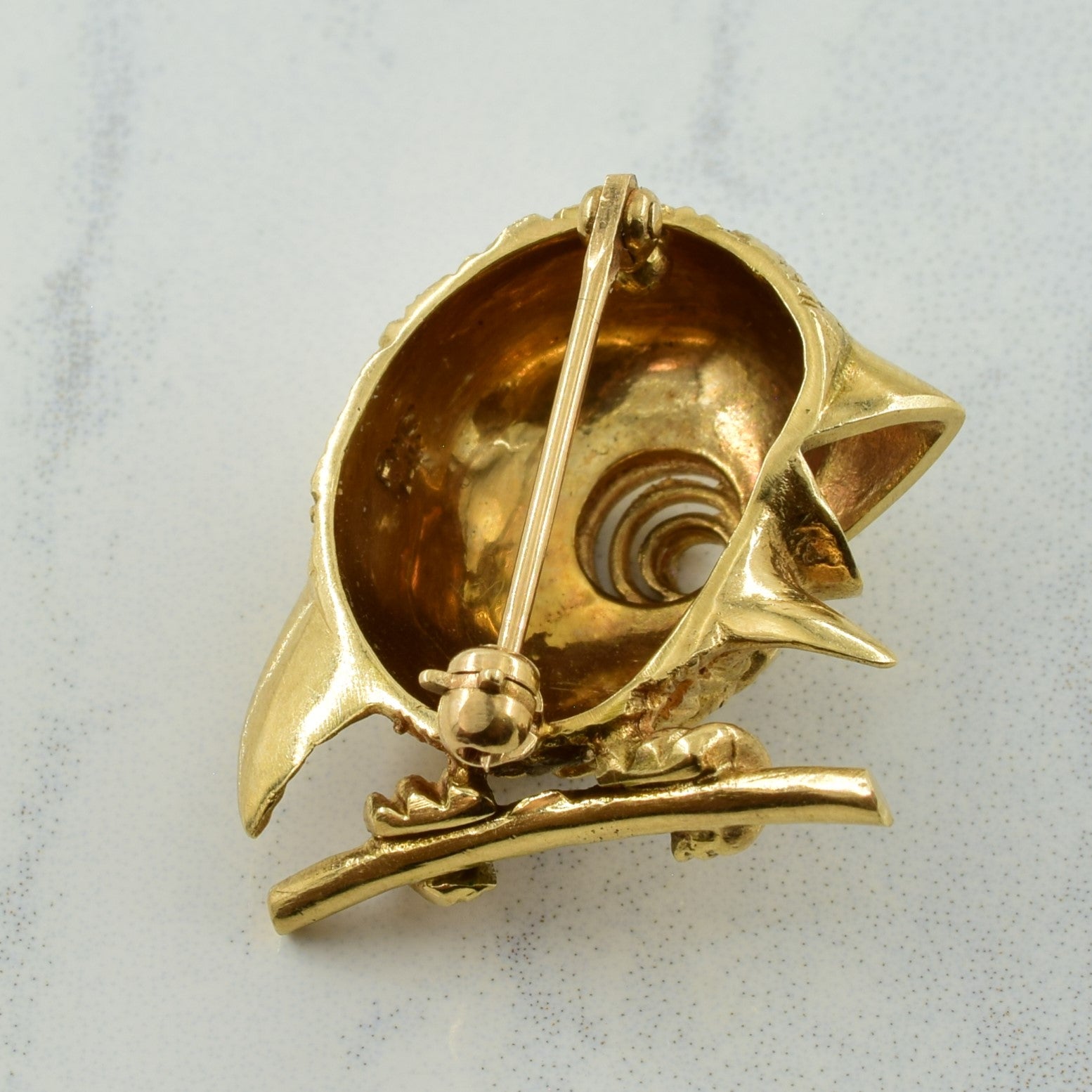14k Yellow Gold Bird Brooch |