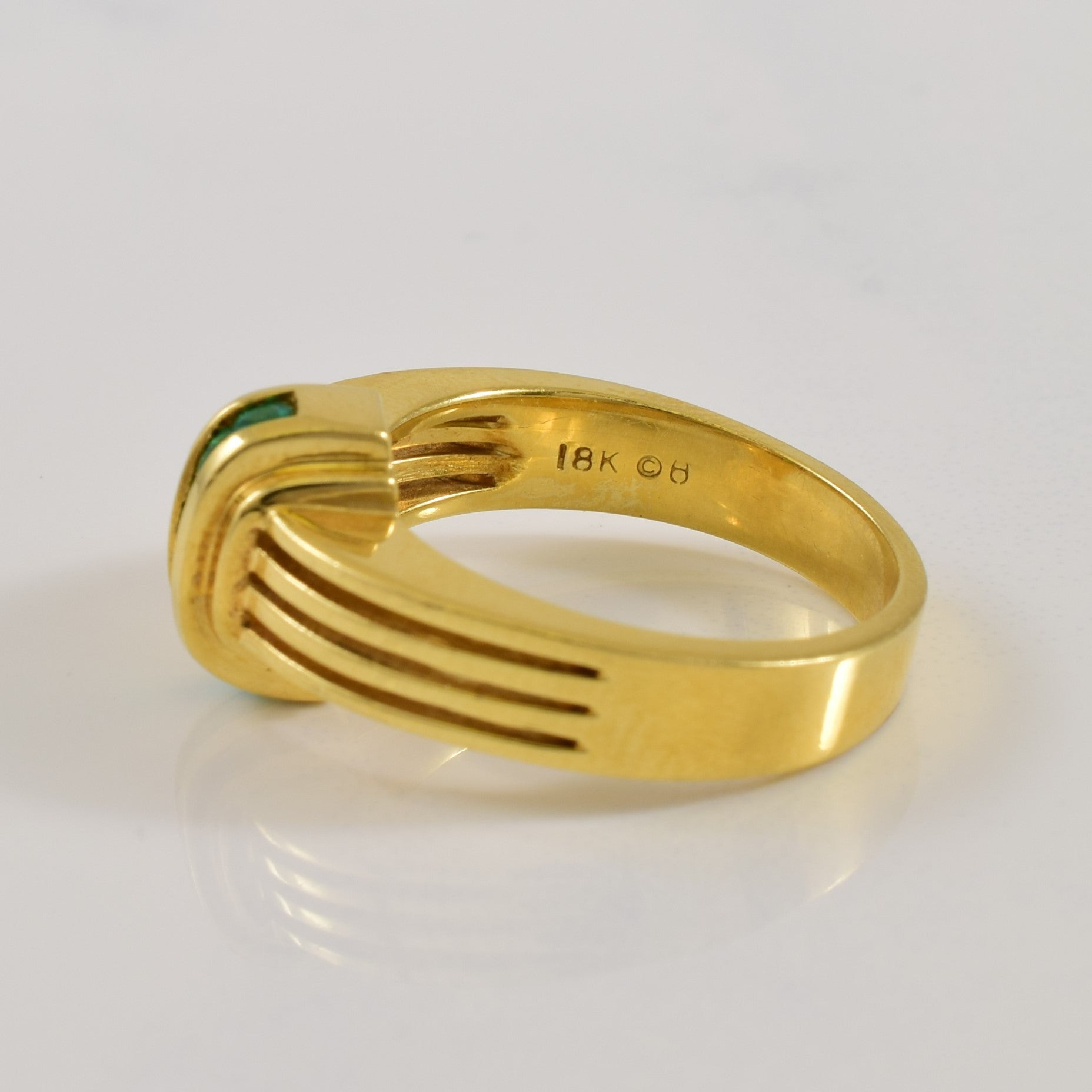 Vertical Channel Set Emerald Ring | 0.20ctw | SZ 6 |