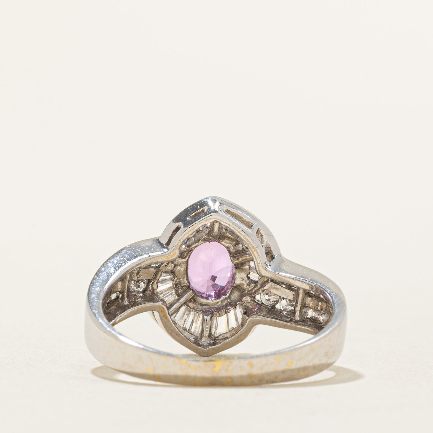 Pink Sapphire & Diamond Bypass Ring | 0.99ct, 0.75ctw | SZ 6.5 |