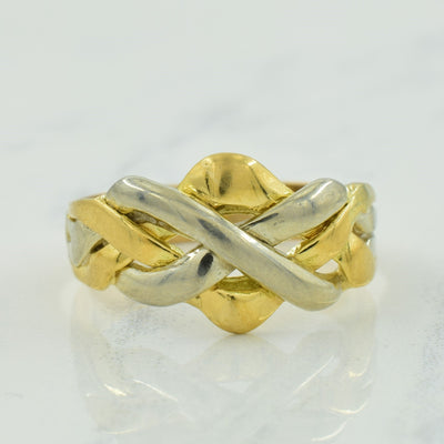 21k Two Tone Puzzle Ring | SZ 6.25 |