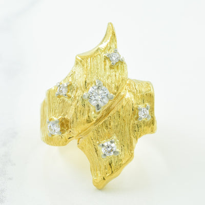 Heavy Diamond Bypass Cocktail Ring | 0.38ctw | SZ 5.25 |