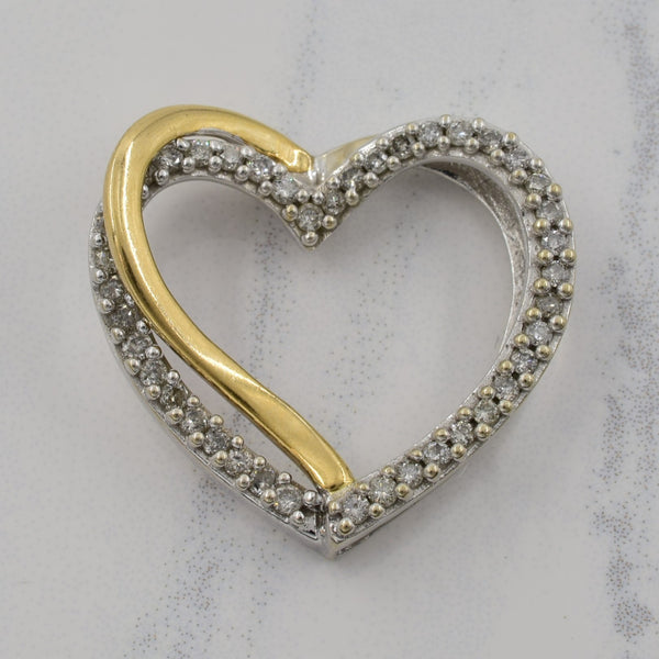 Two Tone Gold Diamond Heart Pendant | 0.42ctw |