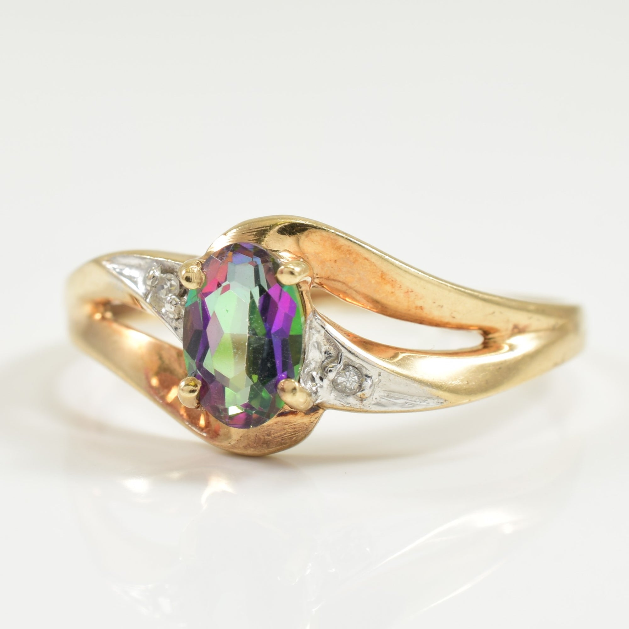 Mystic Topaz & Diamond Ring | 0.45ct, 0.01ctw | SZ 7 |